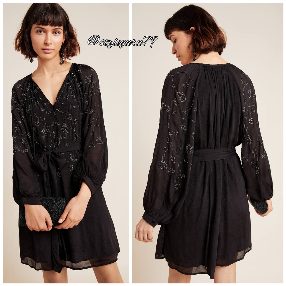 NWT, Anthropologie, Lucinda Beaded Tunic Dress By RANNA GILL